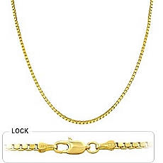 14k Yellow Gold Box Chain (1.8mm,18