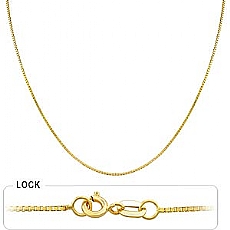 14k Yellow Gold Box Chain (0.9mm,18