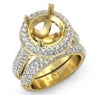 2.5Ct Diamond Engagement Pave Ring Round Semi Mount Bridal Set 14k Yellow Gold - javda.com 