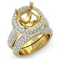 Diamond Engagement Pave Ring Round Semi Mount Bridal Set 14k Gold Yellow (2.5Ct. tw.)