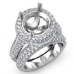 2.5Ct Diamond Engagement Pave Ring Round Semi Mount Bridal Set 18k White Gold - javda.com 