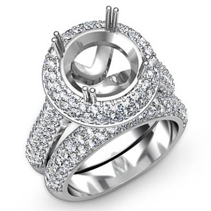 2.50Ct Round Diamond Engagement Ring Wedding Band Bridal Set 14k White Gold 