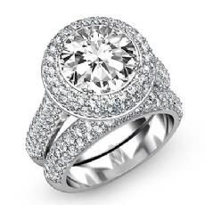 Duet Halo Pave Bridal Set diamond Ring 14k Gold White