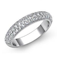 1.Ct Round Pave Diamond Wedding Band 14k White Gold