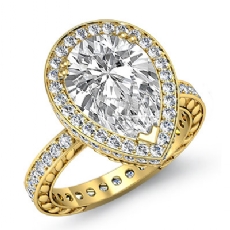 Eternity Filigree Halo diamond Ring 18k Gold Yellow