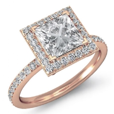 Halo Micro Pave Set Eternity diamond Ring 18k Rose Gold