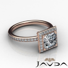 Halo Micro Pave Set Eternity diamond Ring 14k Rose Gold