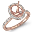 1Ct Diamond Vintage Engagement Ring 18k Rose Gold Oval Semi Mount Halo Setting - javda.com 