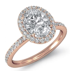 Eternity Halo Micro Pave Set diamond Ring 18k Rose Gold