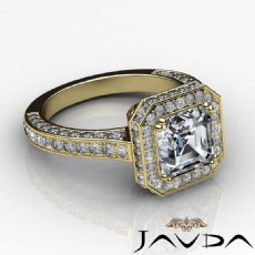 Circa Halo Side-Stone Pave diamond  18k Gold Yellow