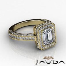 Circa Halo Side-Stone Pave diamond Ring 18k Gold Yellow