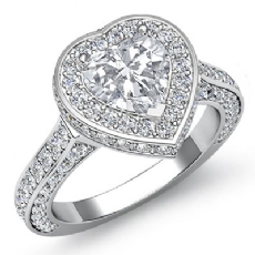Circa Halo Side-Stone Pave diamond Ring 14k Gold White