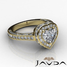 Circa Halo Side-Stone Pave diamond Ring 18k Gold Yellow