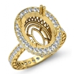 1Ct Diamond Engagement Ring Oval Semi Mount 18k Yellow Gold Halo Pave Setting - javda.com 
