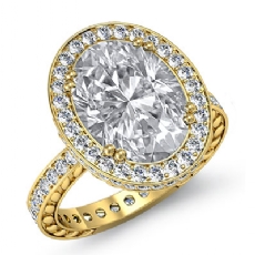 Petal Filigree Circa Halo diamond Ring 14k Gold Yellow