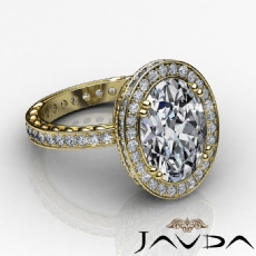 Petal Filigree Circa Halo diamond Ring 14k Gold Yellow