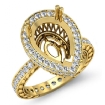 1Ct Diamond Engagement Ring Pear Semi Mount  18k Yellow Gold Halo Pave Setting - javda.com 