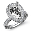 1Ct Diamond Engagement Ring Pear Semi Mount  14k White Gold Halo Pave Setting - javda.com 