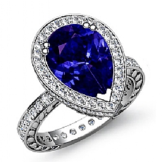 Petal Engraved Circa Halo diamond Ring 14k Gold White