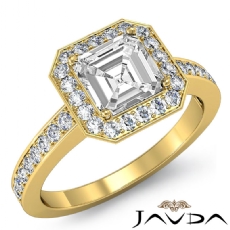 Vintage Filigree Halo Pave diamond Ring 14k Gold Yellow