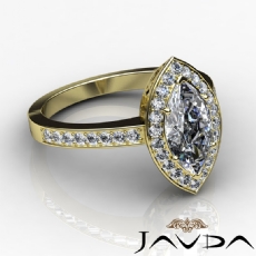 Vintage Filigree Halo Pave diamond Ring 14k Gold Yellow