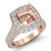 2.1Ct Cushion Diamond Engagement Ring 18k Rose Gold Halo Pave Setting SemiMount - javda.com 