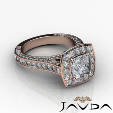 Bridge Accent Petite Halo Pave diamond  18k Rose Gold