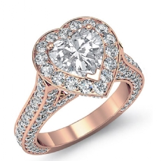 Circa Halo Pave Set Cathedral diamond Ring 18k Rose Gold