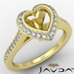 Halo Pave Setting Diamond Engagement Ring 18k Yellow Gold Heart Semi Mount 0.47Ct - javda.com 