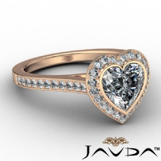 Halo Bezel Pave Set Accents diamond  14k Rose Gold
