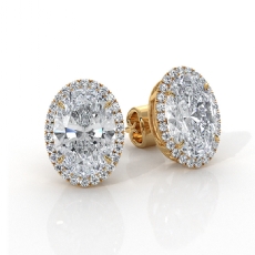 IGI Certified Oval Lab grown Diamond Claw Prong Earring 18k Gold Yellow  (4.52Ct. tw.)