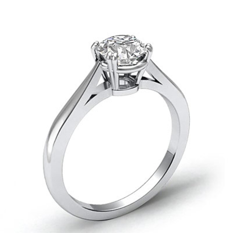 round diamond engagement ring report by igi, f color & vs1 clarity, 18k  white gold (0.65 ct. tw.)
