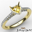 Diamond Engagement Pave Setting 14k Yellow Gold Heart Semi Mount Ring 0.55Ct - javda.com 