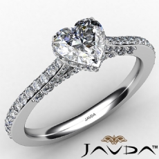 Hidden Halo Pave Bride Accent diamond Ring 14k Gold White