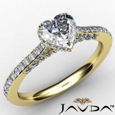 Hidden Halo Pave Bride Accent diamond Ring 18k Gold Yellow