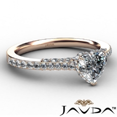 Hidden Halo Pave Bride Accent diamond Ring 14k Rose Gold