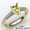 Cathedral Pear Semi Mount Bridge Accent Diamond Engagement Ring 18k Yellow Gold 0.61Ct - javda.com 