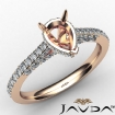 Cathedral Pear Semi Mount Bridge Accent Diamond Engagement Ring 18k Rose Gold 0.61Ct - javda.com 