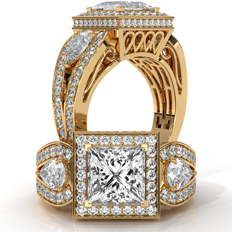  diamond Ring 14k Gold Yellow