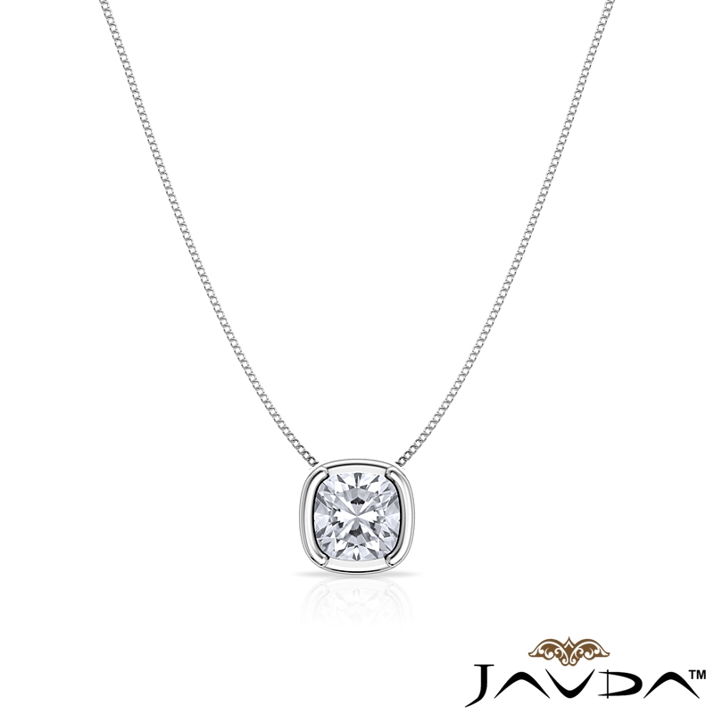 25 CTW Round Brilliant Cut Bezel Set Floating Diamond Necklace set in –  Jahan Diamond Imports
