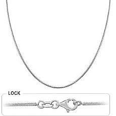 14k White Gold Women's Snake Chain (1.50mm,18