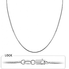 14k White Gold Women's Snake Chain (1.20mm,18