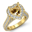 Heart Semi Mount Diamond Engagement Halo Pave Setting Ring 14k Yellow Gold 2.1Ct - javda.com 