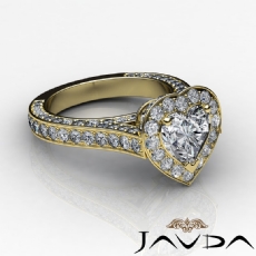 Circa Halo Pave Set Cathedral diamond Ring 14k Gold Yellow