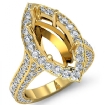 Diamond Engagement Marquise Semi Mount Ring 14k Yellow Gold Halo Setting 2.1Ct - javda.com 