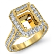 Diamond Engagement Halo Setting Ring Emerald Semi Mount 14k Yellow Gold 2.1Ct - javda.com 