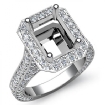 Diamond Engagement Halo Setting Ring Emerald Semi Mount 14k White Gold 2.1Ct - javda.com 