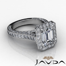 Cathedral Style Halo Pave Set diamond Ring Platinum 950