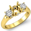 Round Diamond 3 Stone Engagement Semi Mount Ring 14k Yellow Gold 0.5Ct - javda.com 