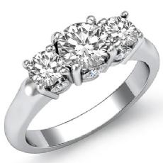 Classic Three Stone Bezel diamond Ring 14k Gold White